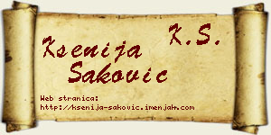Ksenija Saković vizit kartica